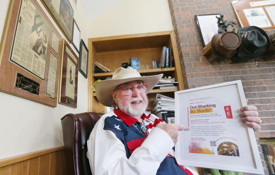 "Cactus Jack" Barringer poses during an interview on Thursday, March 21, 2024, in Ames, Iowa