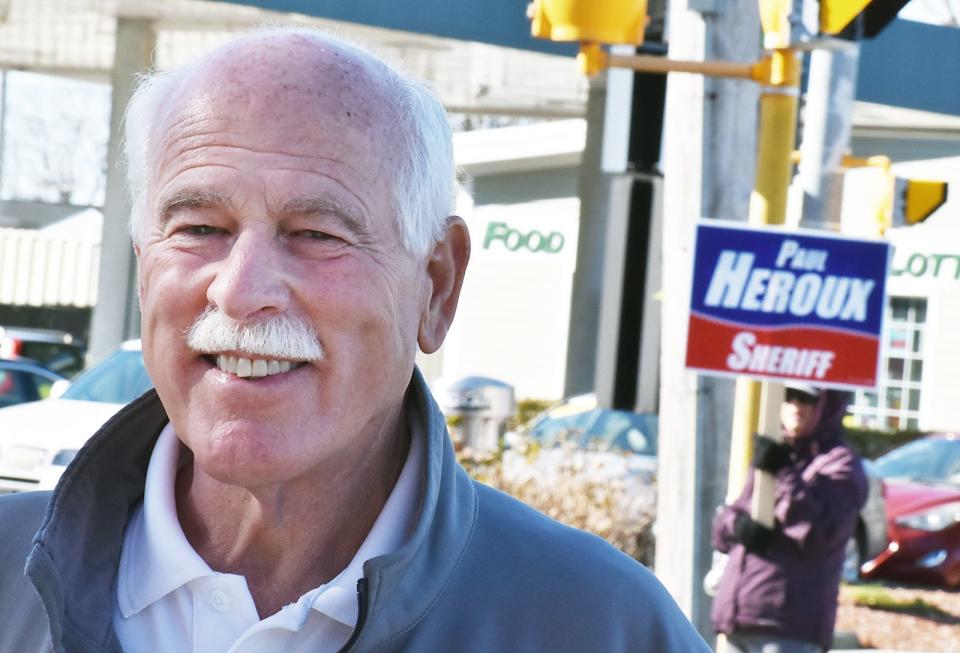 Incumbent Sheriff Thomas Hodgson was looking confident as he stopped by to vote at the Dartmouth Council on Aging Tuesday, Nov. 8. His opponent, Attleboro mayor has declared victory in the tight race.