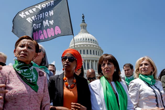 House Democrats participate in an abortion rights protest in front of the U.S. Supreme Court on Tuesday. (Photo: Anna Moneymaker via Getty Images)