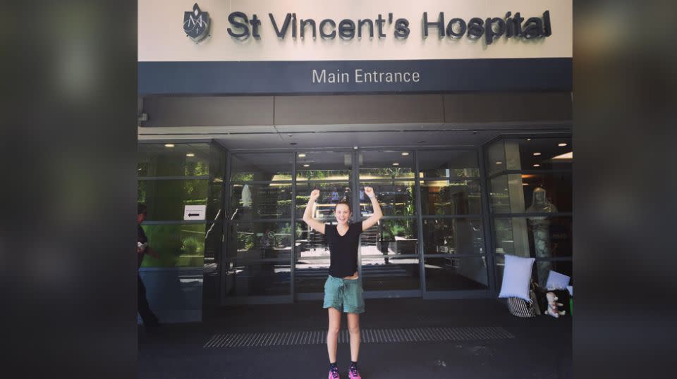 While she was happy to be back on her feet, Lucy said she never wanted to step into another hospital again. Source: Supplied