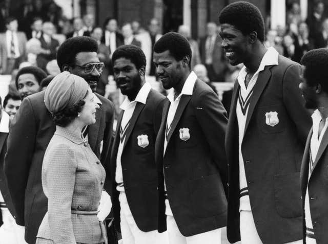 Queen Elizabeth II at Lord’s meeting the West Indian cricket team