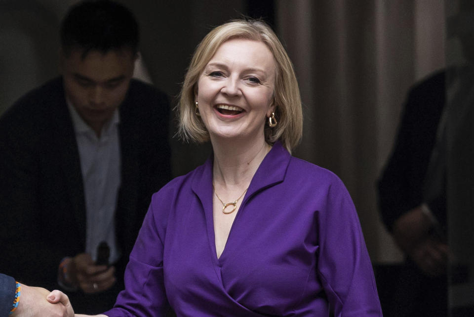 OCTOBER 20th 2022: Liz Truss resigns as Prime Minister of The United Kingdom after just six weeks in office. - File Photo by: zz/KGC-254/STAR MAX/IPx 2022 9/5/22 Foreign Secretary Liz Truss greets party chairman Andrew Stephenson on September 5, 2022 at the Conservative Campaign Central Office Headquarters after winning the Conservative Leadership Contest and will now serve as the new Prime Minister of The United Kingdom. (London, England, UK)