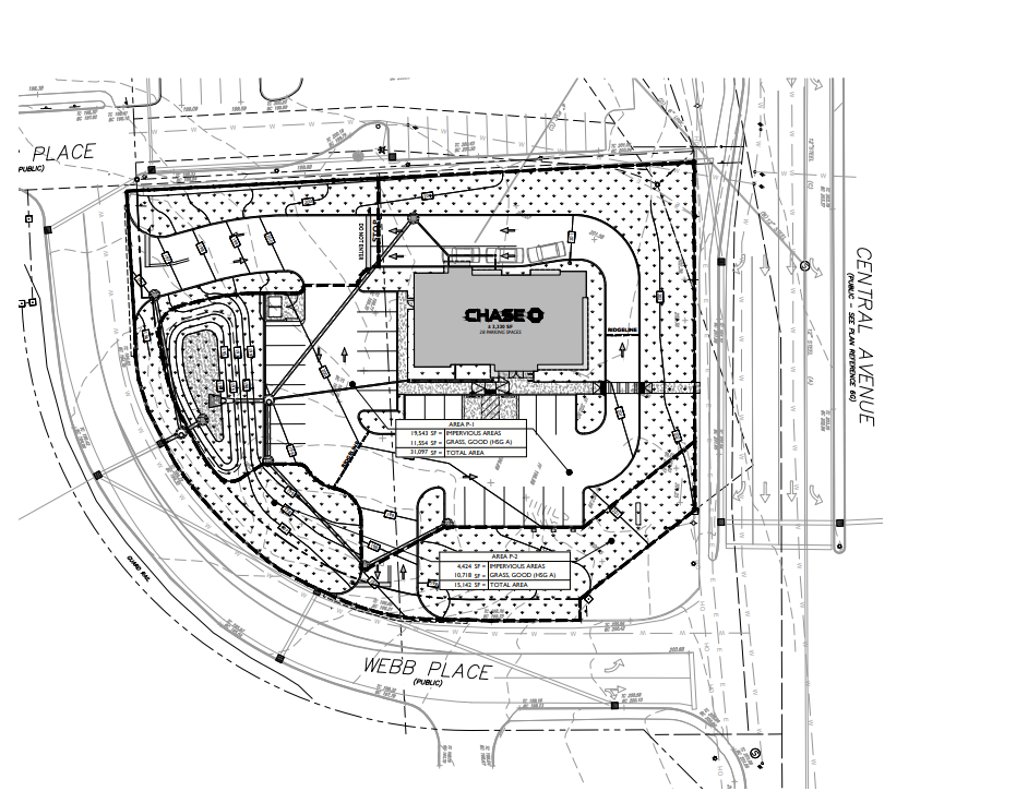 A proposal is calling for a 3,300-square-foot Chase Bank to be built at 1-3 Webb Place in Dover.