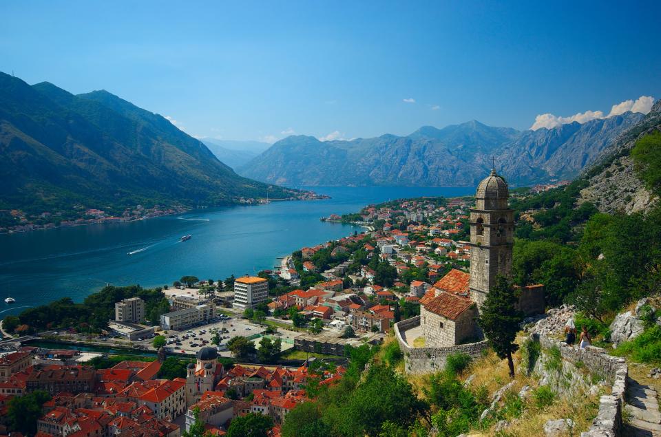 The Bay of Kotor during summer in Montenegro.