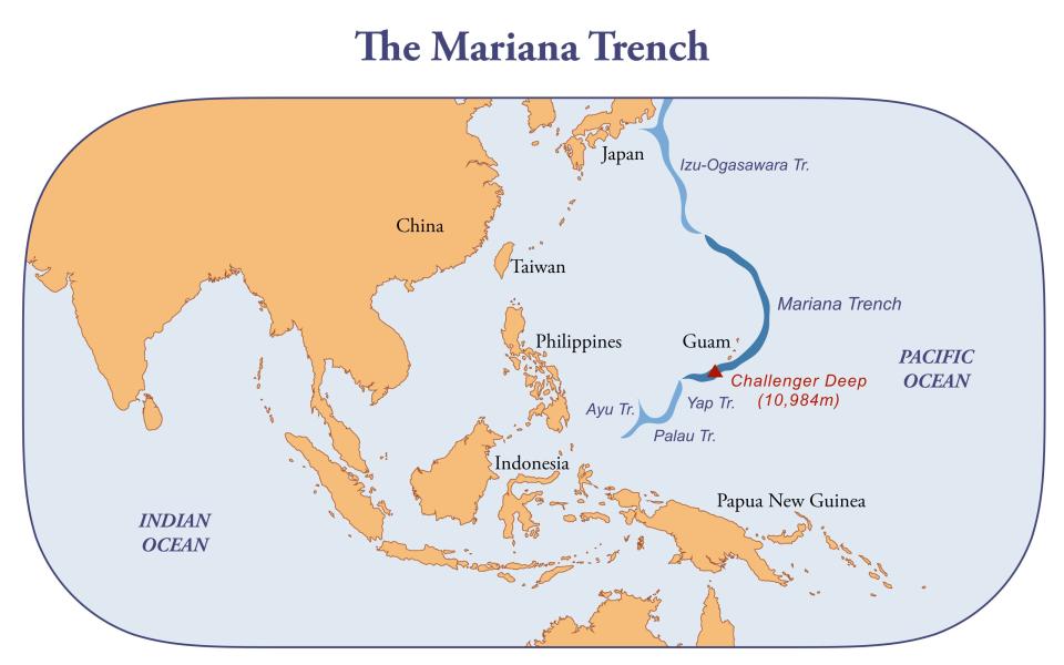 The Mariana Trench map.