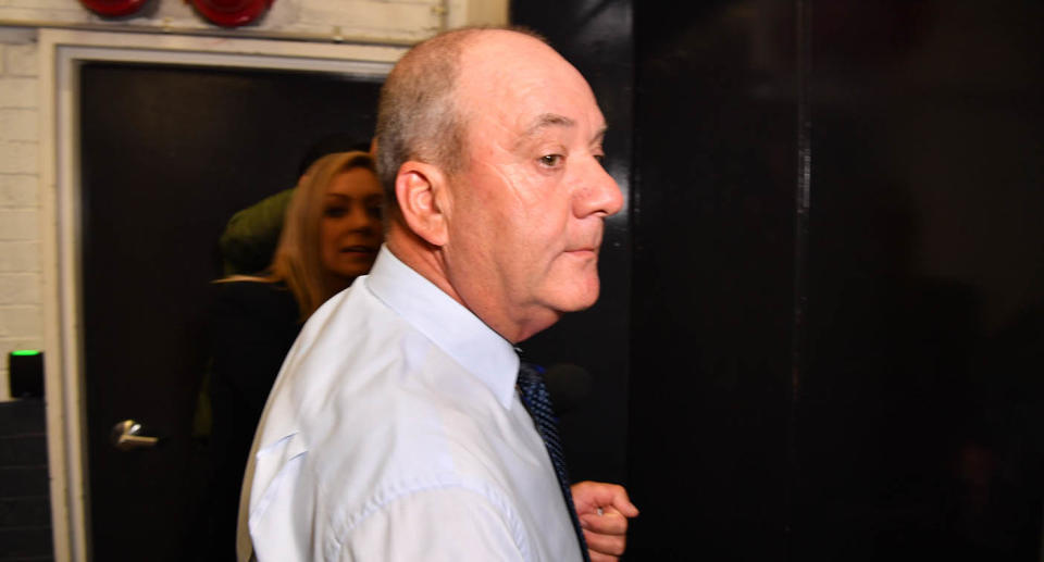 Photo of former MP Daryl Maguire walking towards a door before he fronted the ICAC in October 2020. Source: (AAP Image
