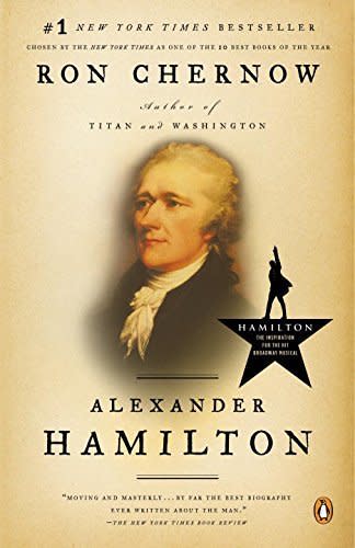 $12.29. <a href="https://www.amazon.com/Alexander-Hamilton-Ron-Chernow/dp/0143034758/ref=pd_sbs_14_img_0?_encoding=UTF8&amp;psc=1&amp;refRID=F737GX0YN33Y3N8R3GN5" target="_blank">Buy it here</a>.