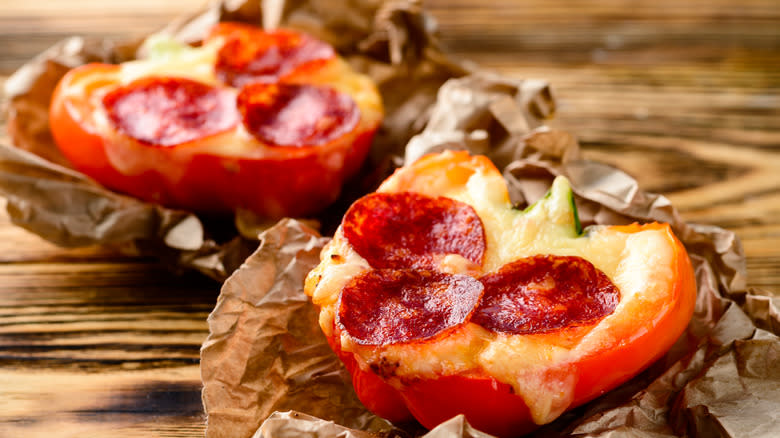 stuffed peppers with cheese and pepperoni