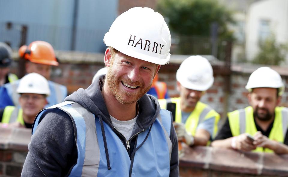 The Princes lent a hand during a big build in 2015. (PA)