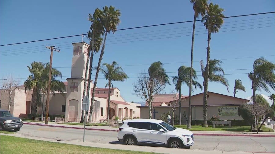 St. Catherine of Siena Church in Rialto, California. (KTLA)