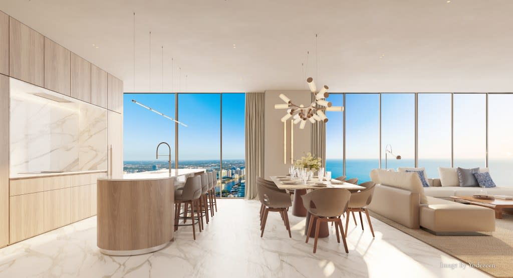 The sprawling four-bedroom apartment will come with ocean views and lots of space to entertain. Yodezeen