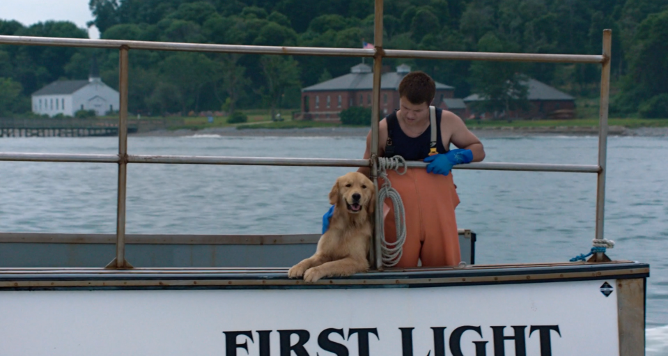 James Mahoney and his father, lobsterman Capt. Chad Mahoney, were recently featured in an Arbella Insurance ad filmed in Hull.