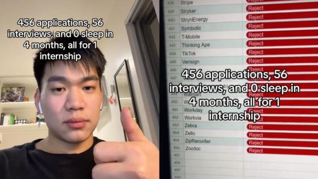 College student submits nearly 500 job applications receives only