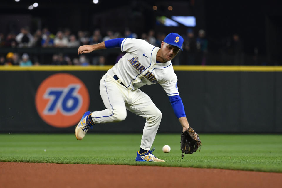 Adam Frazier本季表現低迷，但到期約的他可能成交易籌碼。（Photo by Alika Jenner/Getty Images）