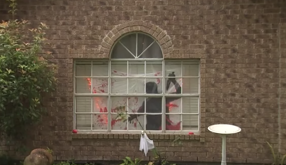 Mr Estorffe's home is covered with Halloween decorations. Source: KHOU