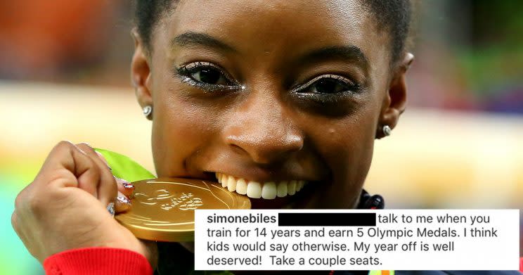 Don’t come for Simone Biles. (Getty)