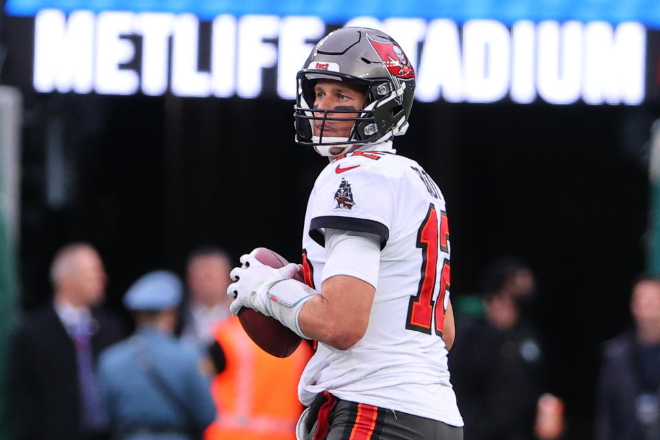 Tom Brady y los Tampa Bay Buccaneers son los favoritos como visitantes para un partido de la Semana 1 contra los Dallas Cowboys (Foto de Rich Graessle/Icon Sportswire vía Getty Images)