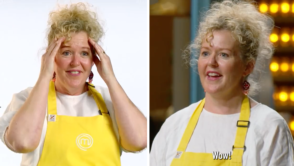 MasterChef’s Cath Collins looking shocked / Cath saying 'wow'.