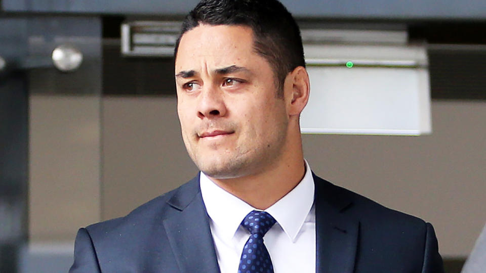 Jarryd Hayne, pictured here at Newcastle Local Court.