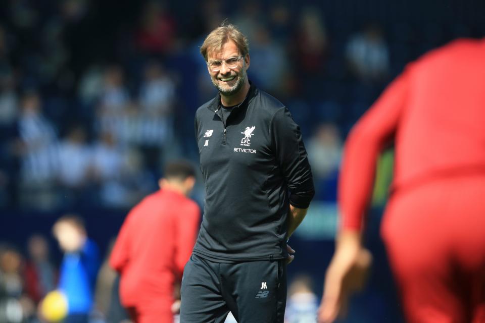 Jurgen Klopp before Liverpool’s game at West Brom, pacing around what he would later deem to be an unacceptably dry pitch. (Getty)