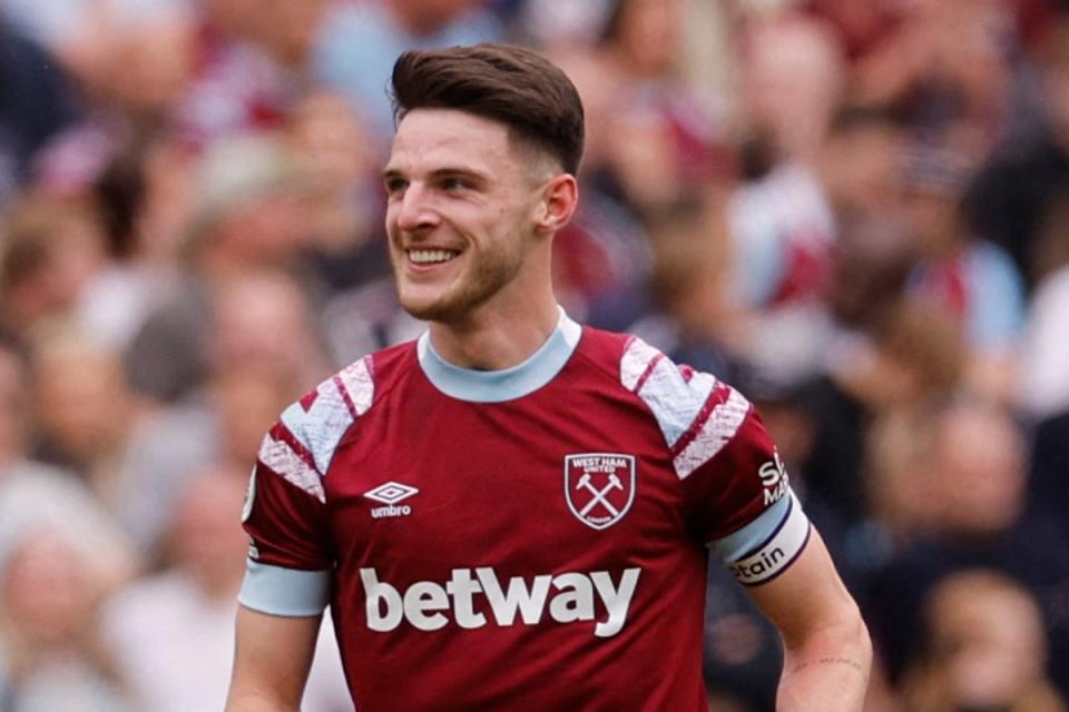 Final farewell? West Ham star Declan Rice is expected to move on this summer in a deal worth over £100m  (Action Images via Reuters)