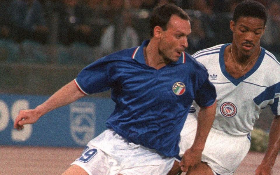 The Italia 90 version - as worn by Golden Boot winner Toto Schillaci - this is a personal fave of mine... - AFP