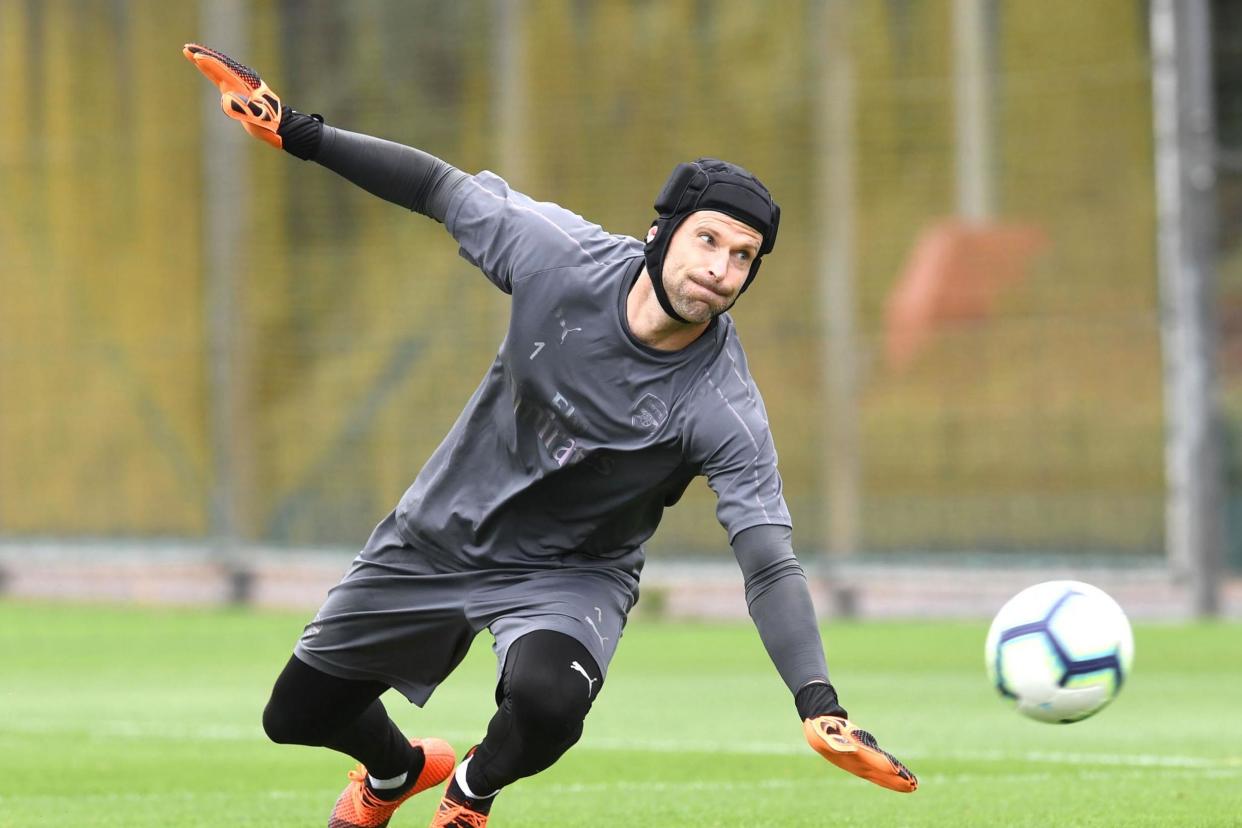 Set to start: Petr Cech: Arsenal FC via Getty Images