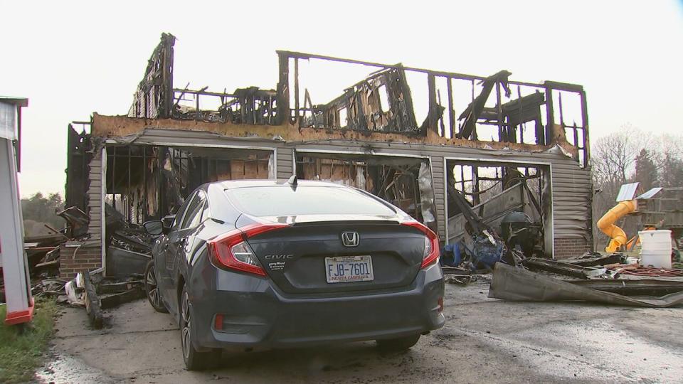 A family of nine escaped a fire that destroyed a home on Feb 18 on Mount Vernon Road in Rowan County.