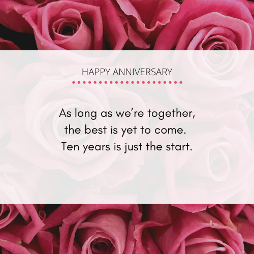 10 Year Wedding Anniversary Message