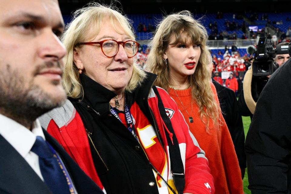 Donna Kelce cheered on her son Travis during the Kansas City Chiefs' AFC Championship victory.