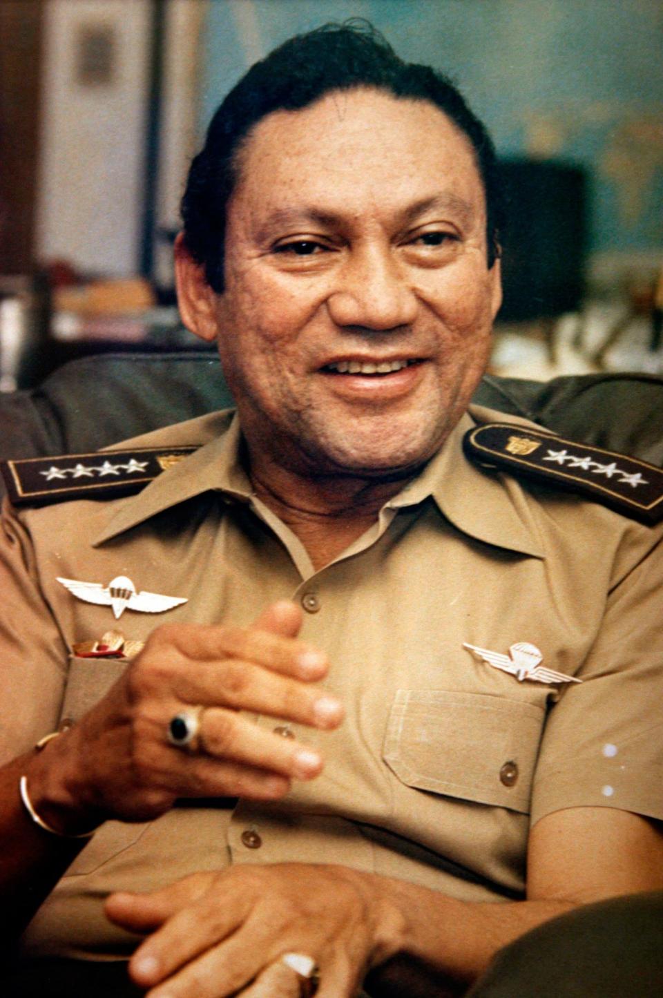 <p>Panamanian military strongman Gen. Manuel Noriega talks to reporters in Panama City, Nov. 8, 1989. (AP Photo) </p>