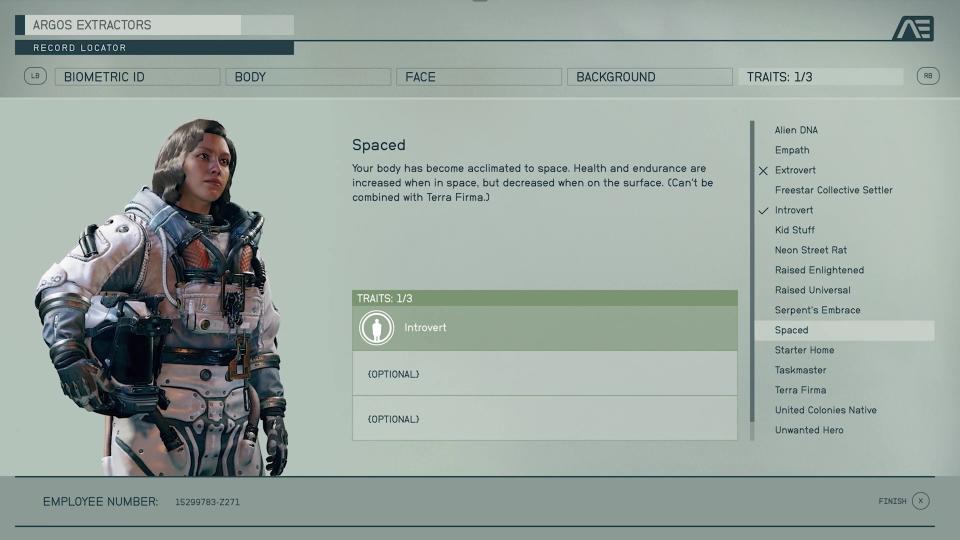 Starfield traits all listed