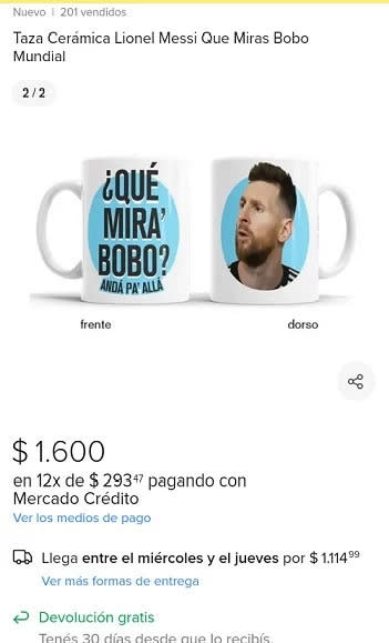 Camiseta Messi Anda Pa Alla Bobo Mundial Argentina