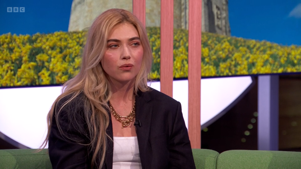 imogen poots speaking in an interview on the one show, march 2024