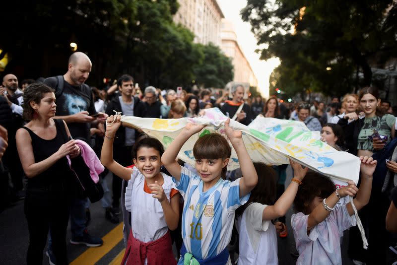 Protest against Argentine's President Milei's "chainsaw" cuts on public education, in Buenos Aires