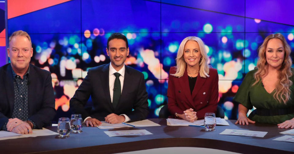 Peter Helliar, Waleed Aly, Carrie Bickmore and Kate Langbroek on The Project