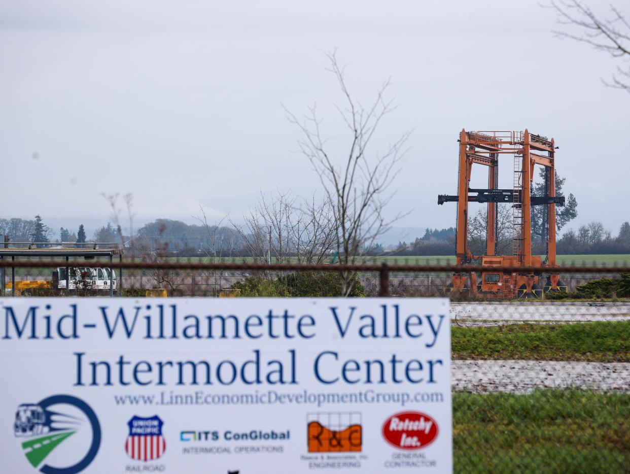 The Mid-Willamette Valley Intermodal Center in Millersburg is locked up and idle more than a year after opening and has yet to ship any containers.