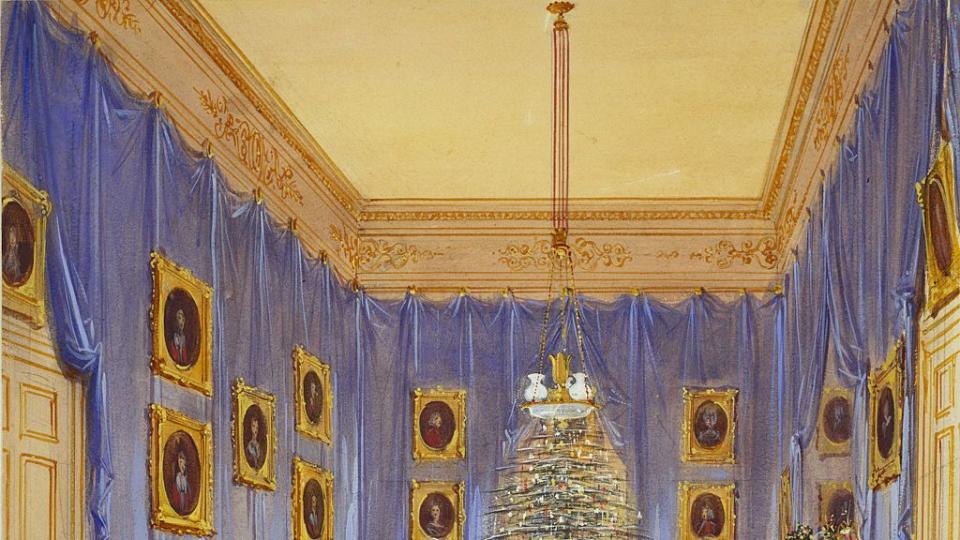 queen victoria's christmas tree, windsor castle, 1845