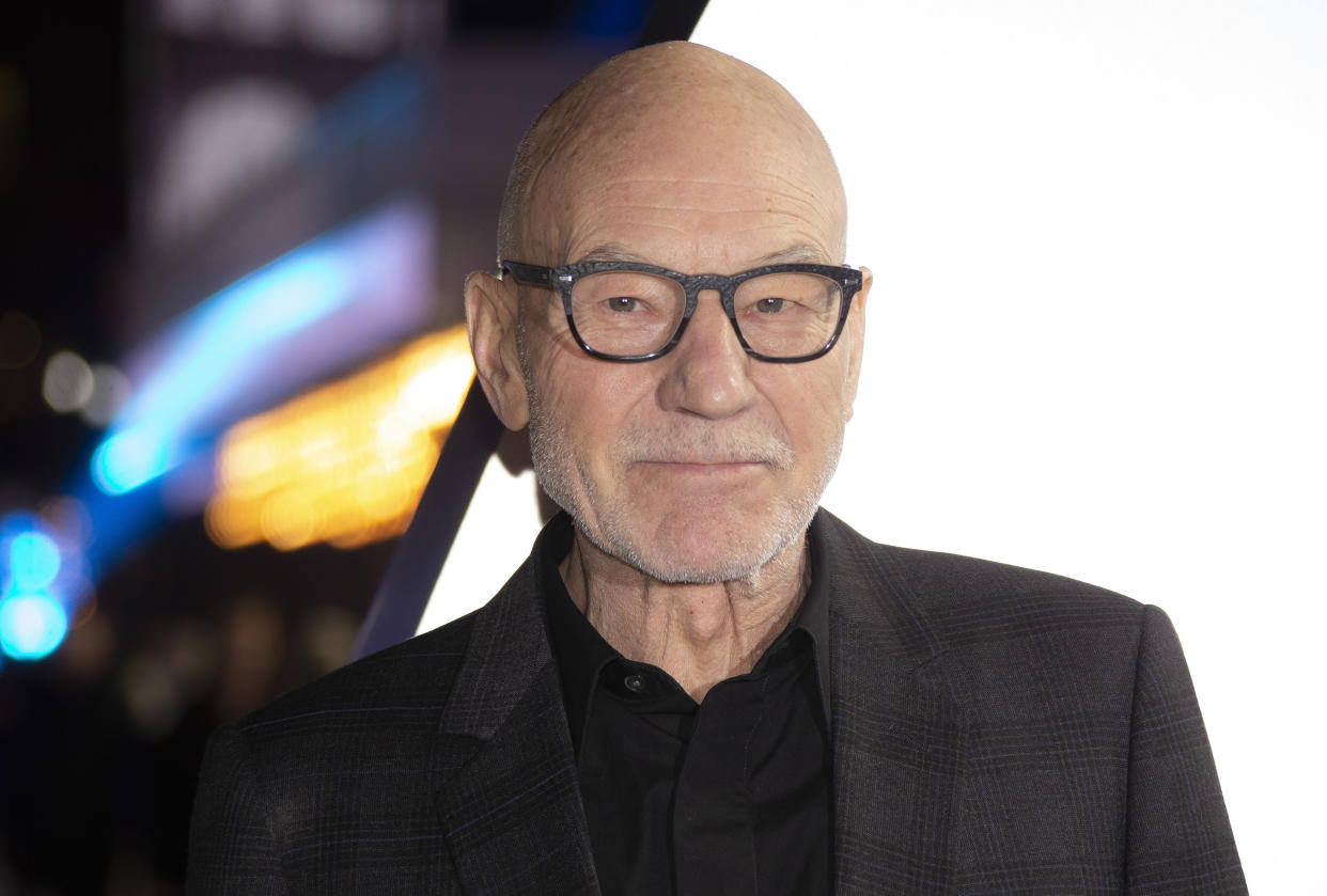 Actor Sir Patrick Stewart poses for photographers upon arrival at the premiere for 'Star Trek: Picard' in London, Wednesday, Jan 15, 2020. (Photo by Joel C Ryan/Invision/AP)