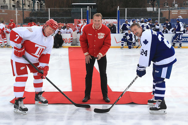 2014 Winter Classic Alumni Game at Comerica Park. Detroit Red Wings and  Toronto Maple Leafs