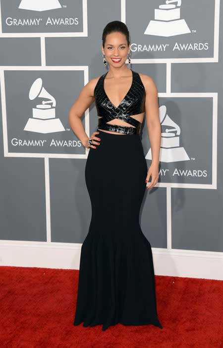 Singer Alicia Keys arrives at the 55th Annual GRAMMY Awards at Staples Center on February 10, 2013 in Los Angeles, California. (Photo by Jason Merritt/Getty Images)