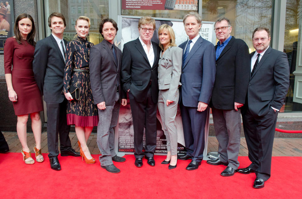 The Conspirator DC premiere 2011 Alexis Bledel Johnny SImmons Evan Rachel Wood James McAvoy Robert Redford Robin Wright Kevin Kline Tom Wilkinson Stephen Root