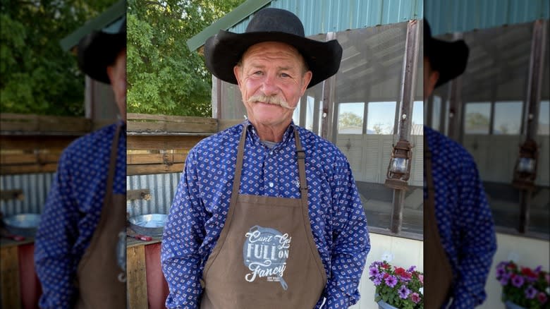 Kent Rollins in apron