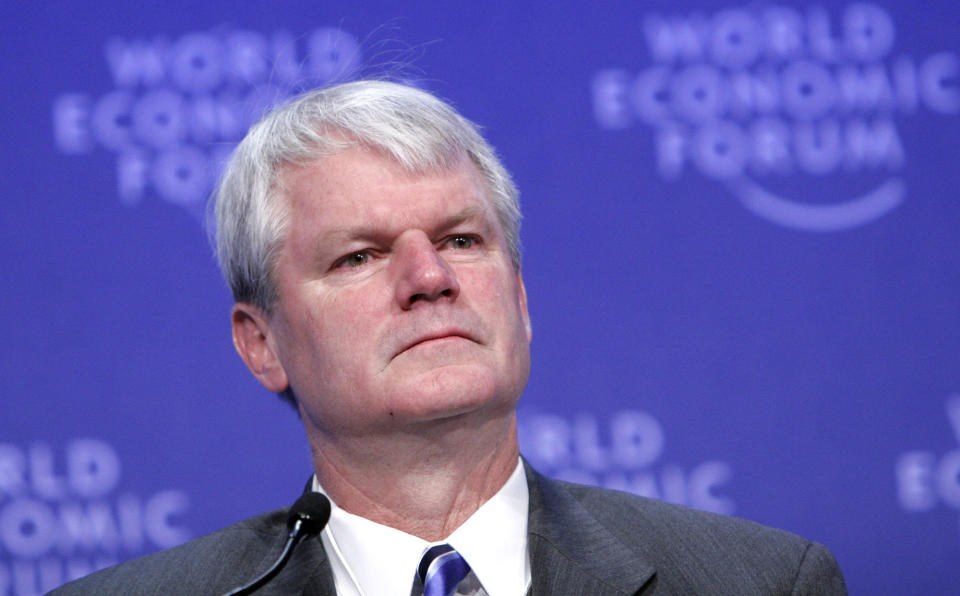 Brian Baird speaks at a session of the 2009 World Economic Forum in Davos, Switzerland.