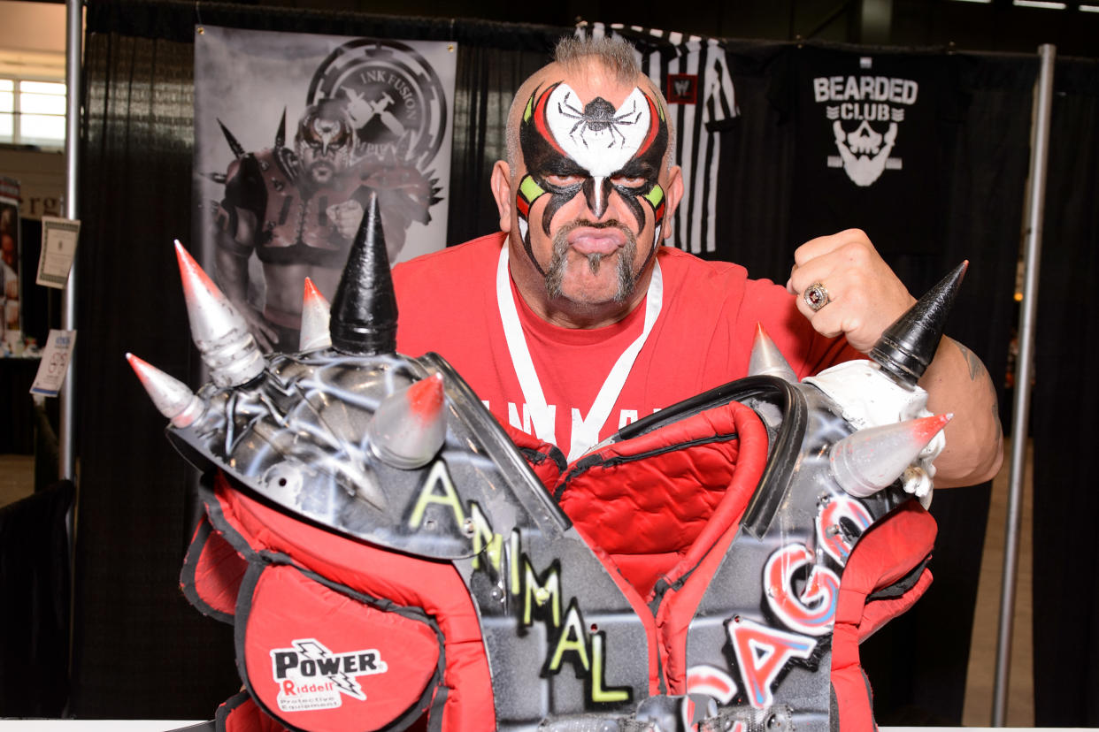CHICAGO, IL - APRIL 24:  Joe Laurinaitis aka Road Warrior Animal attends the C2E2 Chicago Comic and Entertainment Expo at McCormick Place on April 24, 2015 in Chicago, Illinois.  (Photo by Daniel Boczarski/Getty Images)