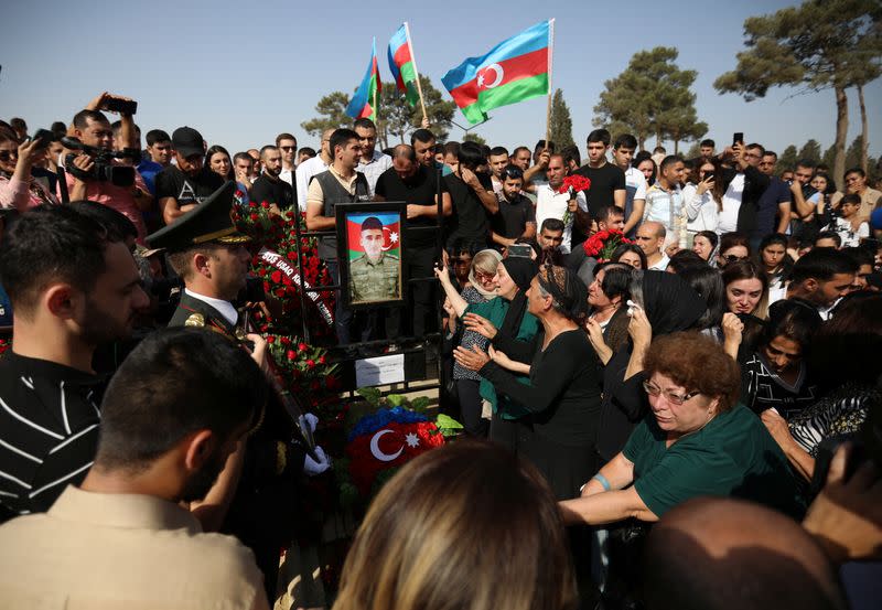 Funeral of Azerbaijani Armed Forces serviceman in Baku