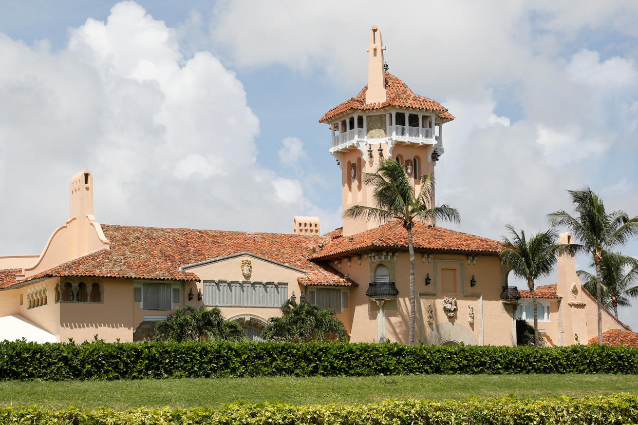 President Donald Trump's Mar-a-Lago mansion is shown with shutters on the windows Friday after a mandatory evacuation order went into effect on the barrier island of Palm Beach, Florida. (Photo: Reuters Photographer / Reuters)