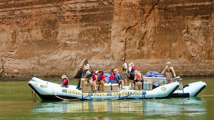 <span class="article__caption">A J-Rig boat is larger than normal rafts, with ample room for cargo and passengers. But the rafts sometimes struggle in tighter river conditions. </span> (Photo: Chad Case/Tandem)