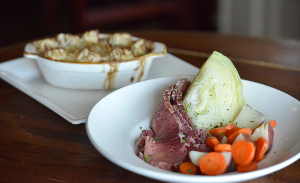 Corned beef and cabbage and Shepherd's Pie are usually on the menu for St. Patrick's Day at Liam Maguire's Irish Pub in Falmouth.