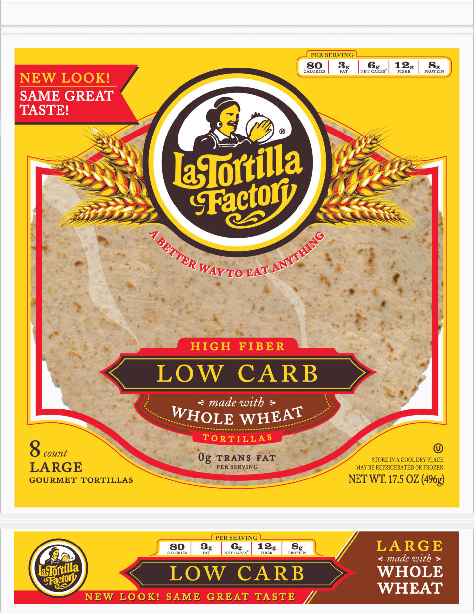 La Tortilla Factory Low Carb, High Fiber Whole-Wheat Large Tortilla